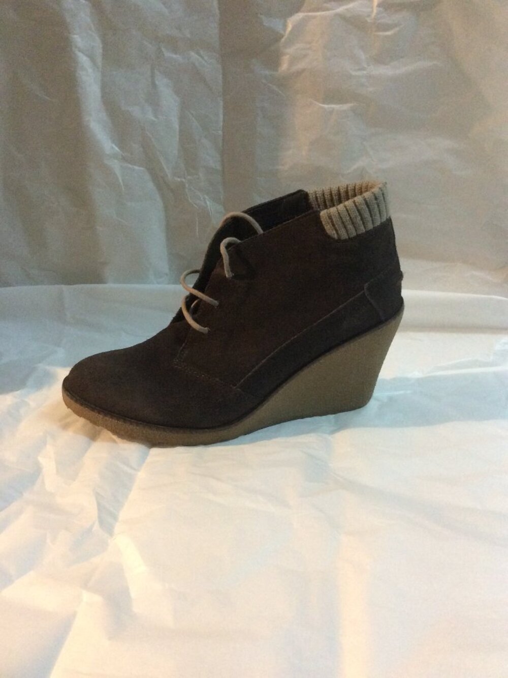 Lacoste Leren Suede Wedge Ankle Booties Size 9